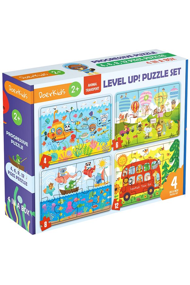 Kademeli Taşıtlar Puzzle | Eğitici Puzzle 30 Parça 4 In 1 Puzzle. 2 Yaş - 1