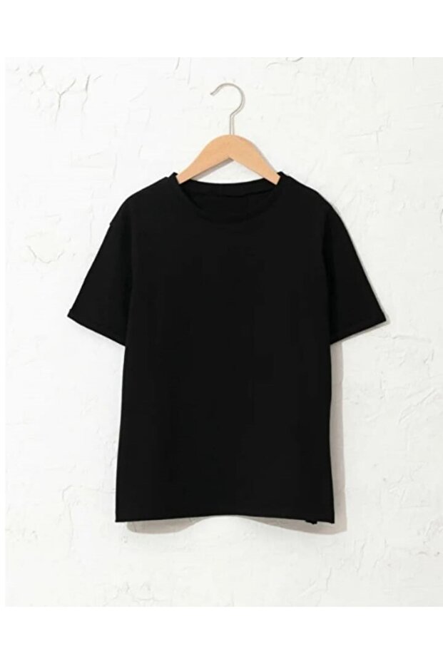 Unisex Kids Round Neck Short Sleeve Combed Cotton Body T-Shirt