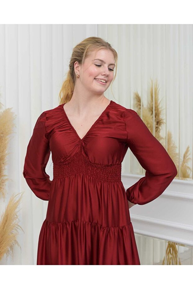 Φόρεμα ελαστικό σατέν - 4