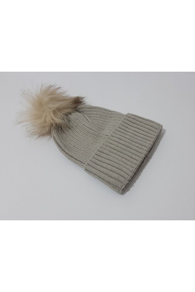 Лисяча шапка з хутром, срібного кольору, жіноча шапка - 2
