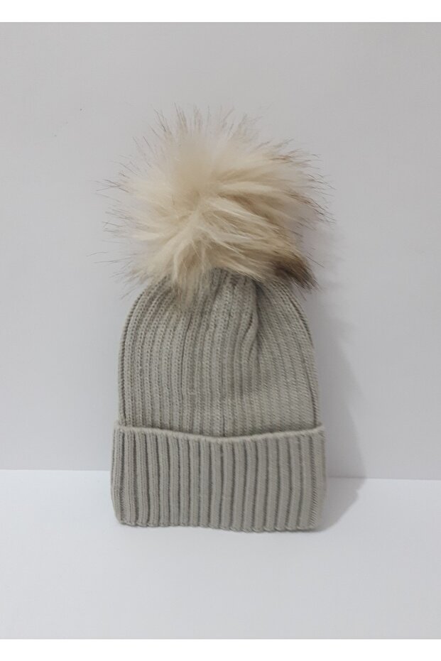 Лисяча шапка з хутром, срібного кольору, жіноча шапка - 7