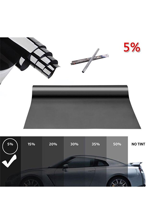 Window Film Super Dark Black Anti-Scratch Dark Tone Window Film-75 cm-5 meters 5% Transmittance