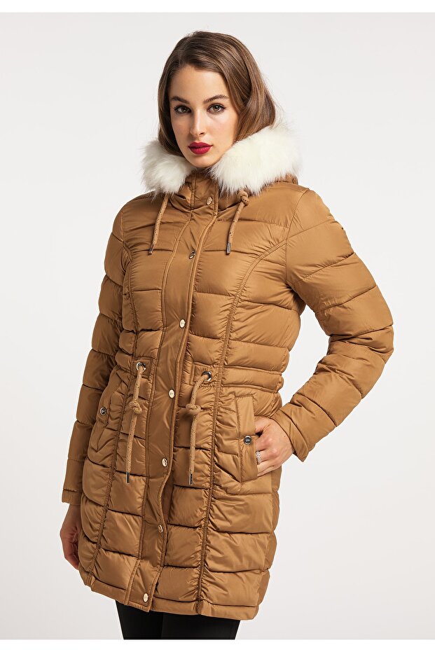 Steppmantel mit Kunstfell - 4