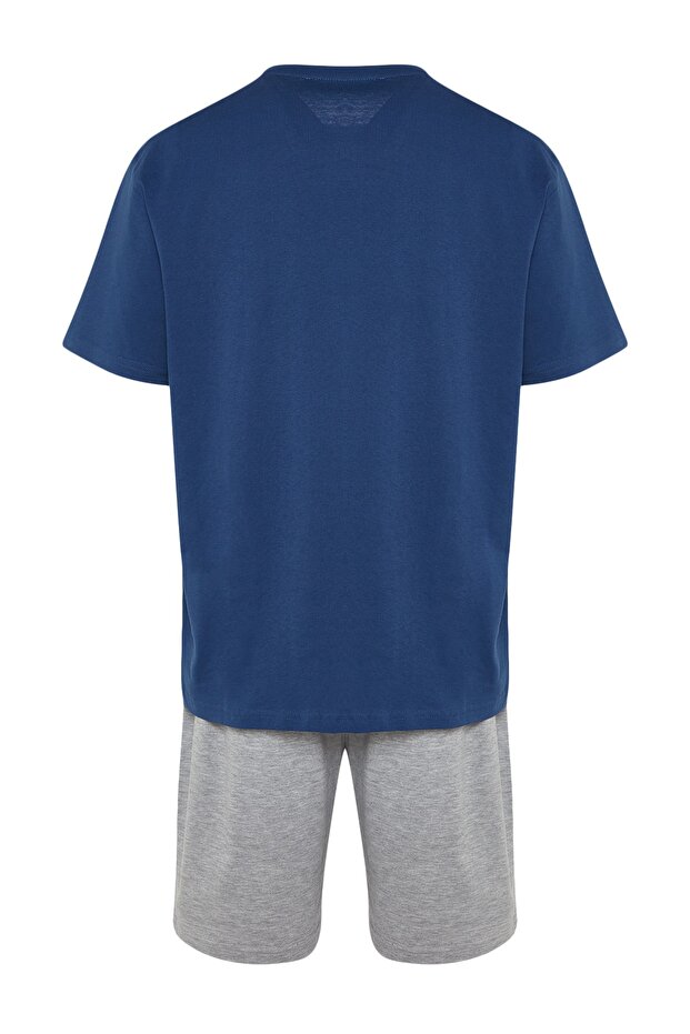 Mavi Regular Fit Örme Yazlık Şortlu Pijama Takımı THMSS21PT0216 - 10