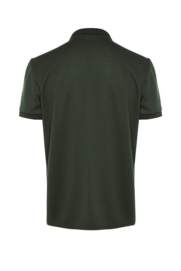 Haki Regular/Normal Kesim Etiket Aplikeli Polo Yaka T-shirt TMNSS23PO00016 - 9