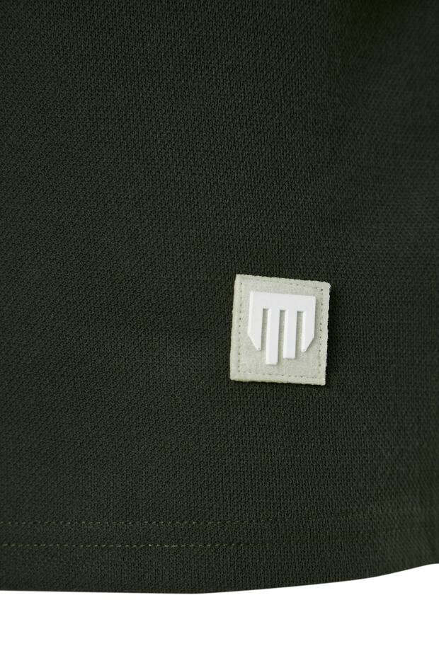 Haki Regular/Normal Kesim Etiket Aplikeli Polo Yaka T-shirt TMNSS23PO00016 - 7