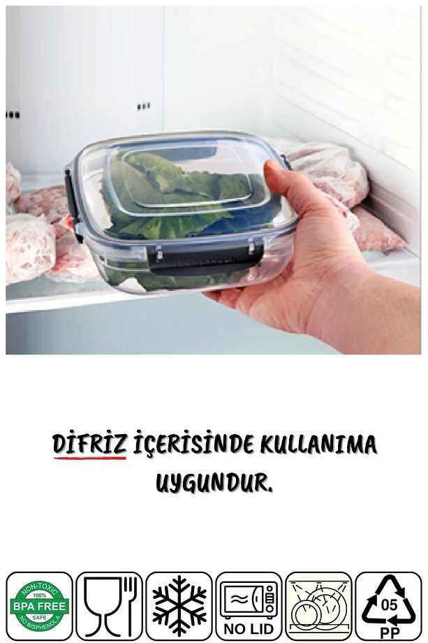 3'lü Set Master Dikdörtgen Mikrodalgada Kullanılabilen Saklama Kabı 825/1575/2100 Ml - 4