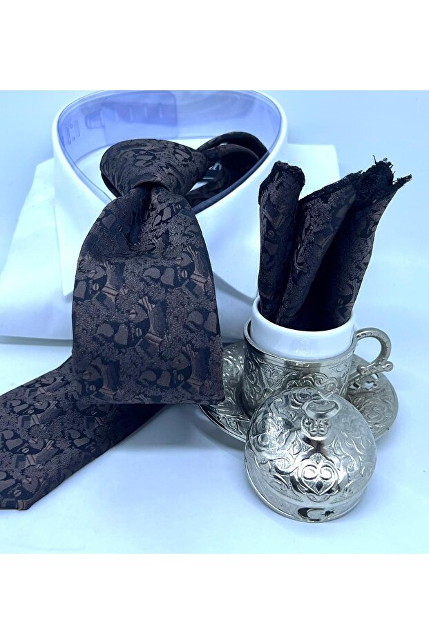 Dokuma Mendilli Kravat - 4