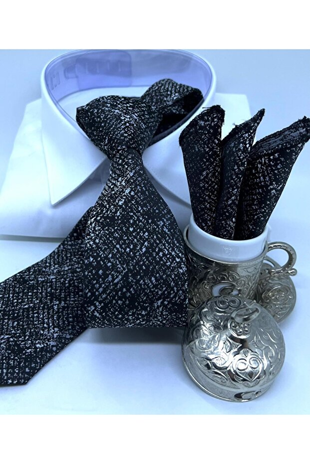 Dokuma Mendilli Kravat - 2