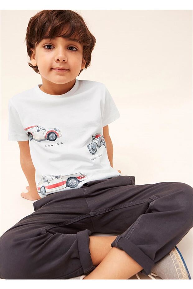 Boy's Short Sleeve T-shirt Cream 3001