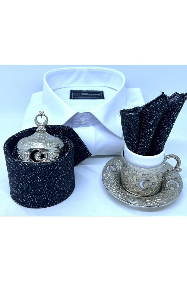 Dokuma Mendilli Kravat - 5