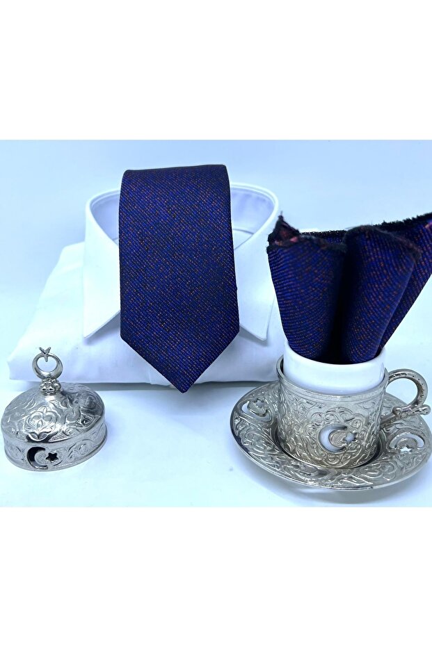 Dokuma Mendilli Kravat - 3