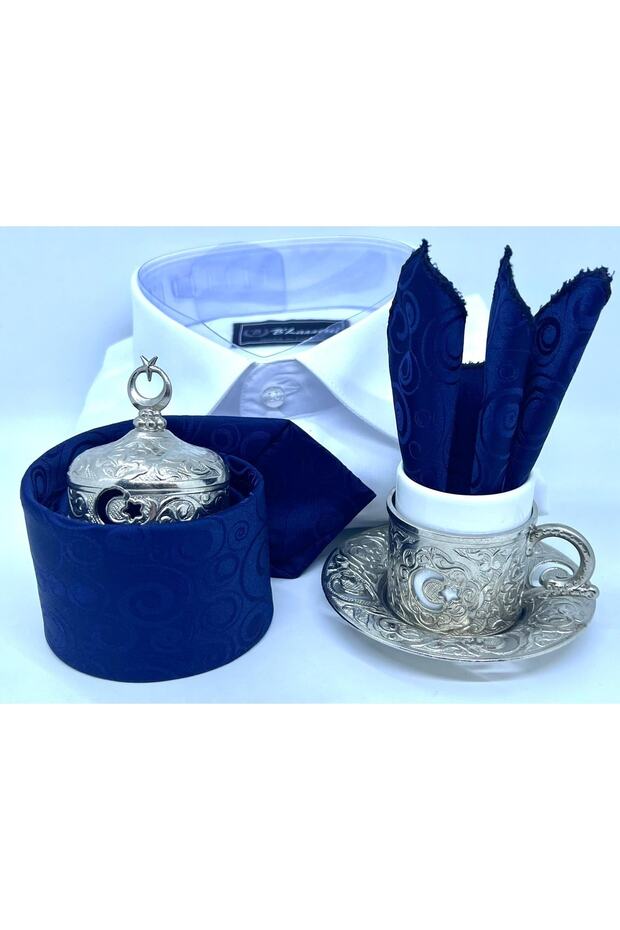 Dokuma Mendilli Kravat - 5