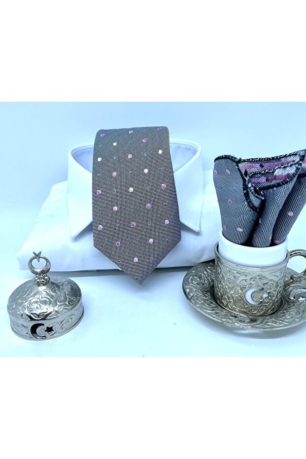 Dokuma Mendilli Kravat - 5