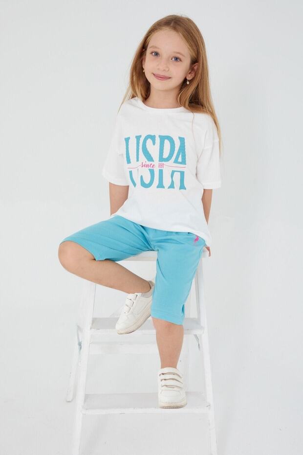 Base. Polo Assn Cute Cream Girl's Capri Set