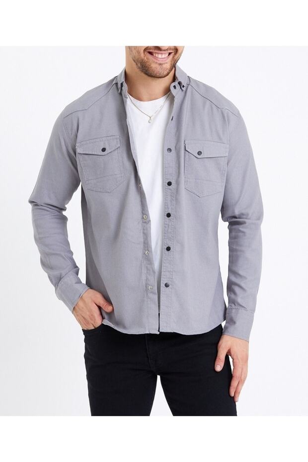Lycra Slimfit Denim Shirt