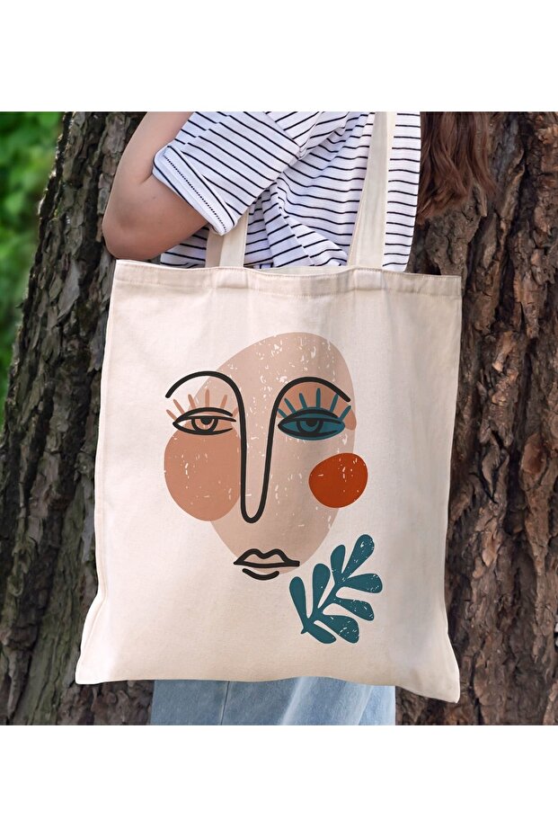 Modern Art Design Canvas Tote Bag, Printed Shoulder Bag, Shopping Bag, Beach Bag