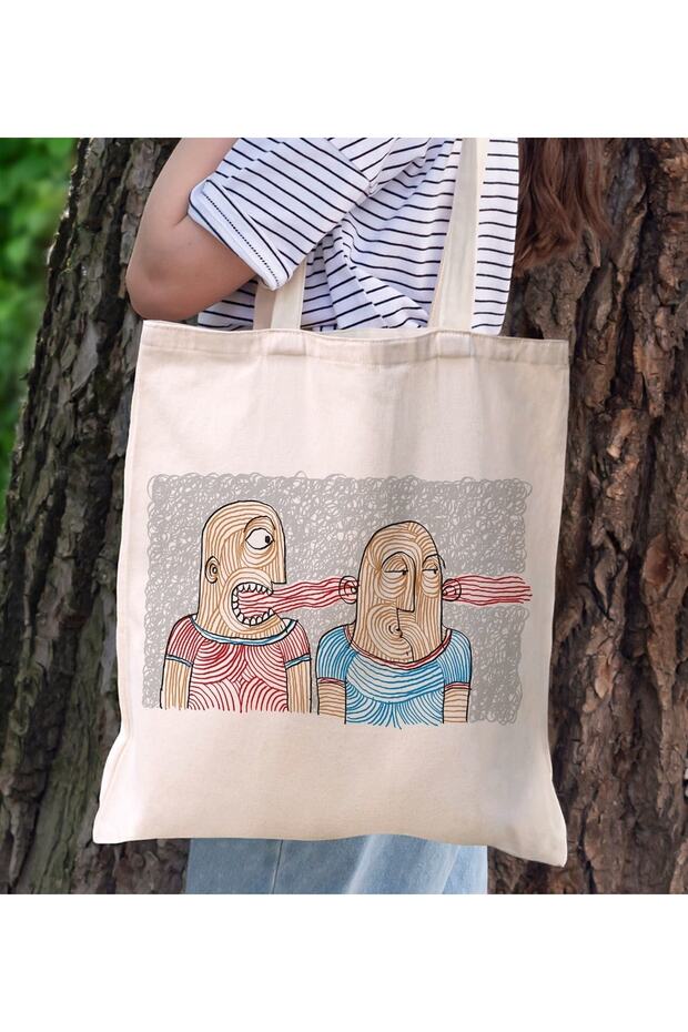 Modern Art Design Canvas Tote Bag, Printed Shoulder Bag, Shopping Bag, Beach Bag