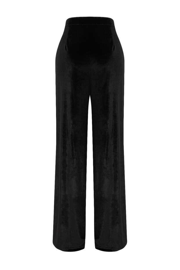 Schwarze Samthose in limitierter Auflage TPRAW23PL00017 - 8