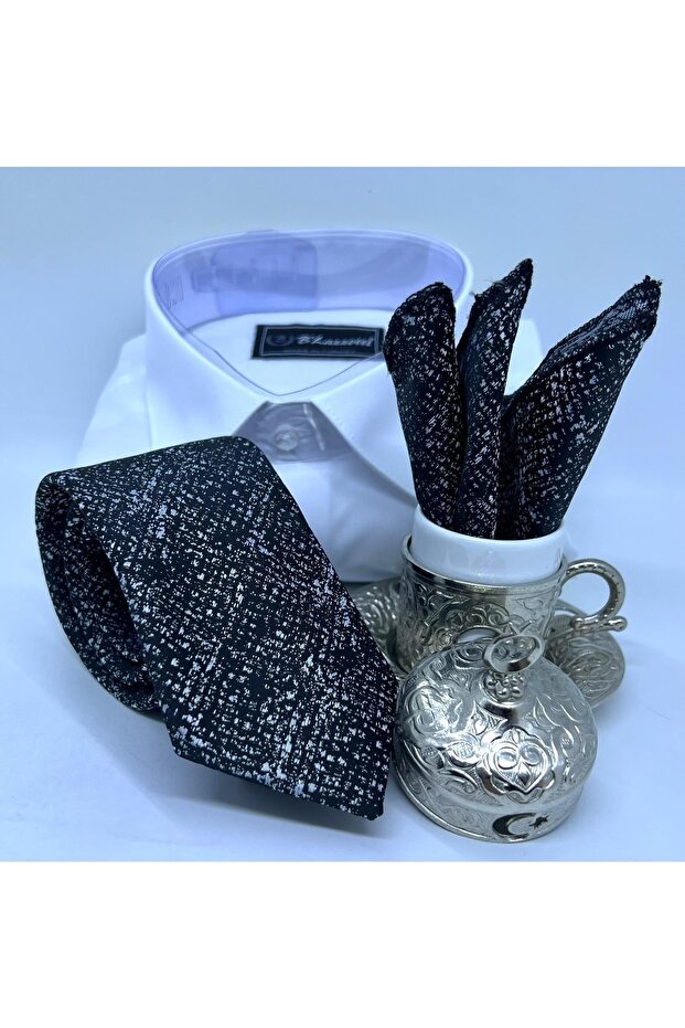 Dokuma Mendilli Kravat - 3