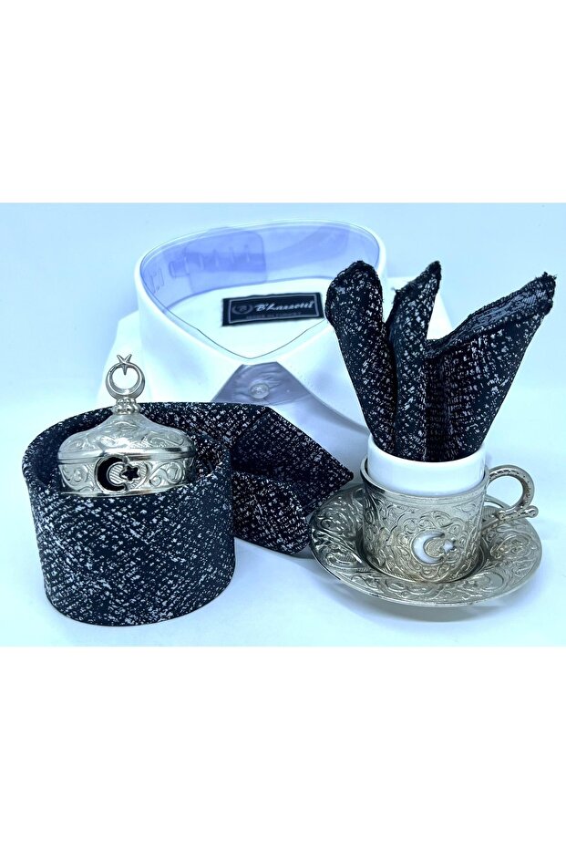 Dokuma Mendilli Kravat - 5