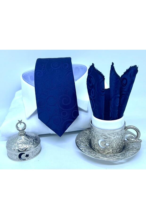 Dokuma Mendilli Kravat - 3