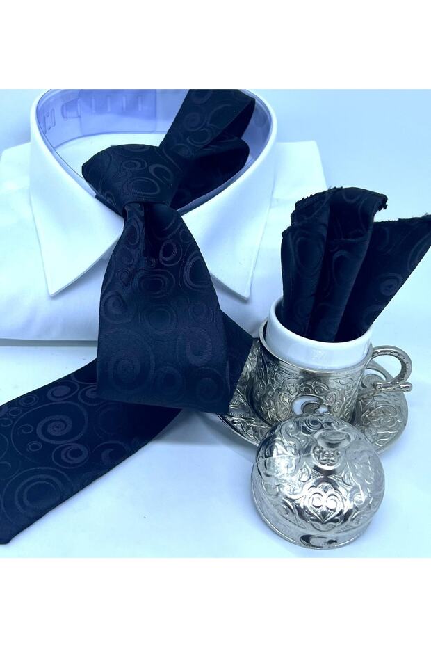 Dokuma Mendilli Kravat - 4