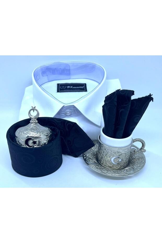 Dokuma Mendilli Kravat - 5