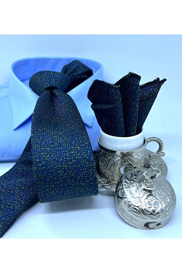 Dokuma Mendilli Kravat - 1