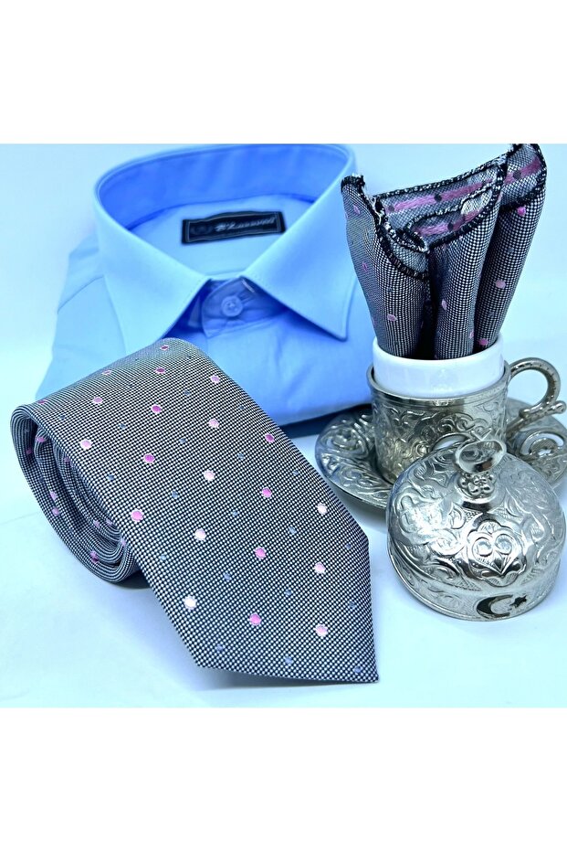 Dokuma Mendilli Kravat - 3