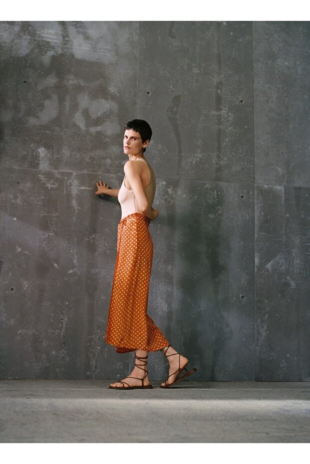 Puantiyeli Midi Etek - 5