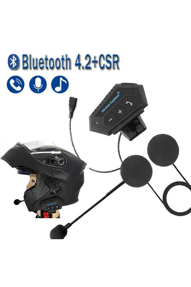 Intercom Kulaklık Motorcu Intercom Ios Android Uyumlu Suya Dayanıklı Otomatik Cevaplama - 2