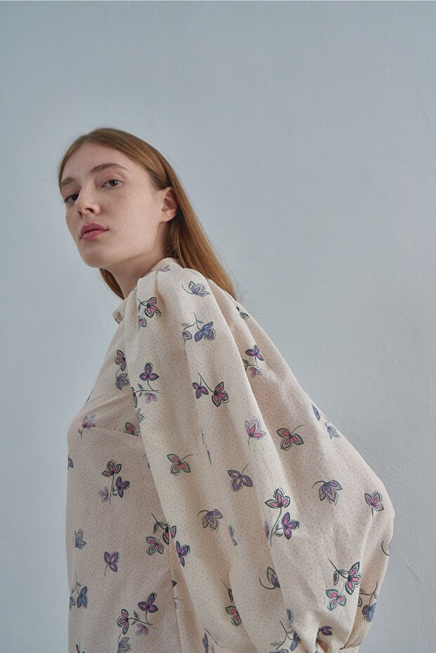 Kadın Balon Kol Gömlek - 1