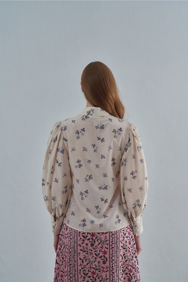 Kadın Balon Kol Gömlek - 4