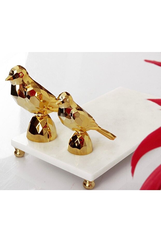 2'li Kuş Biblo Süs Polyester Döküm - 1