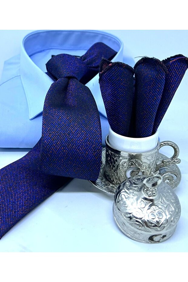 Dokuma Mendilli Kravat - 1