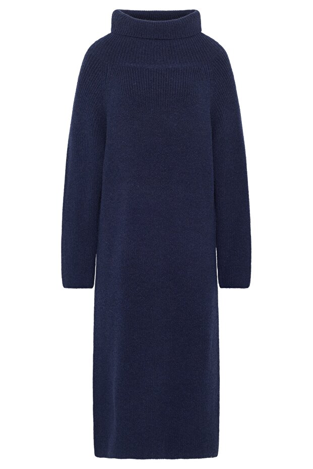 Strick Langarmkleid midi - 4