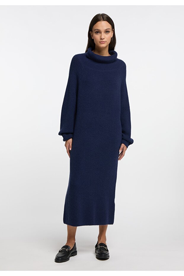 Strick Langarmkleid midi - 2