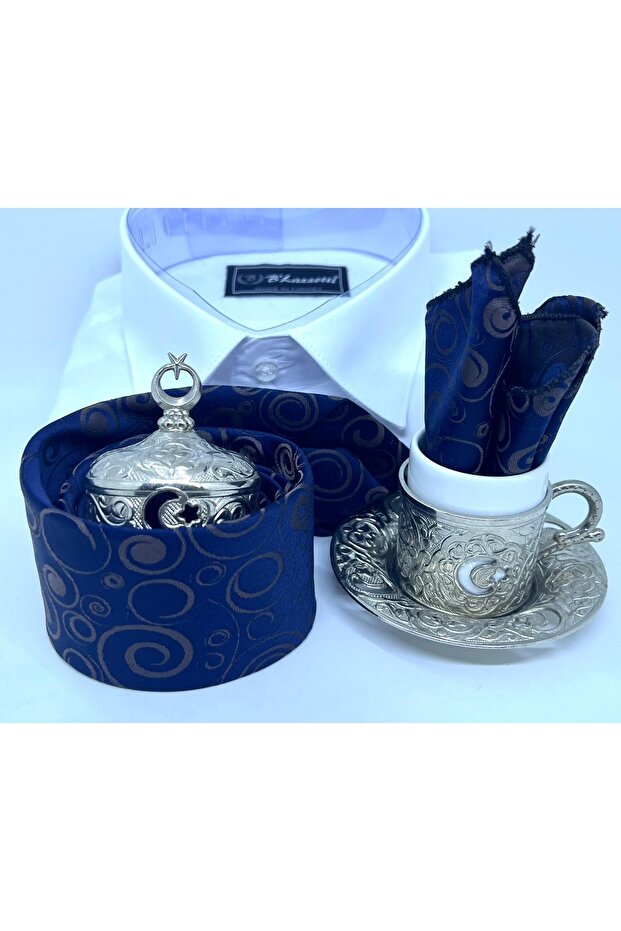 Dokuma Mendilli Kravat - 5