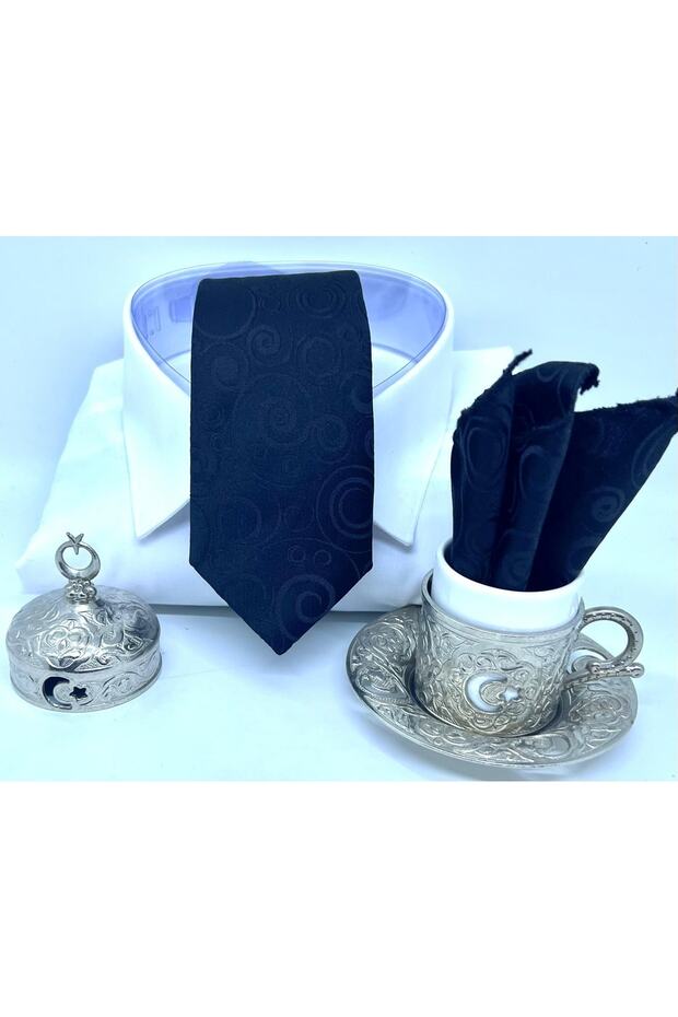 Dokuma Mendilli Kravat - 3