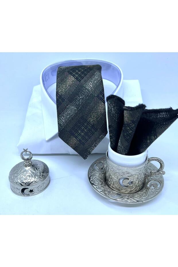 Dokuma Mendilli Kravat - 4