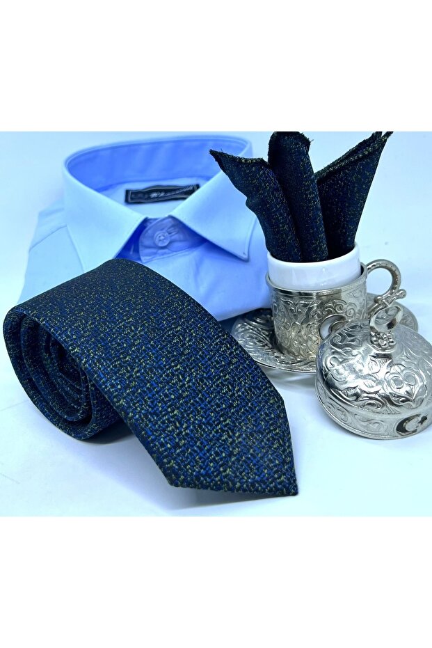 Dokuma Mendilli Kravat - 3