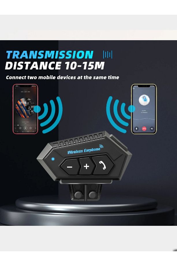 Intercom Kulaklık Motorcu Intercom Ios Android Uyumlu Suya Dayanıklı Otomatik Cevaplama - 5