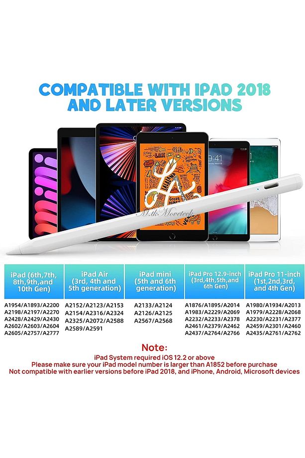 Ipad 2.nesil Kalem iPad Pro 13/11/12.9, Ipad 8.9.10.11.nesil A16 Air 11 4/5/6 Magnetik Avuç içi Red - 5