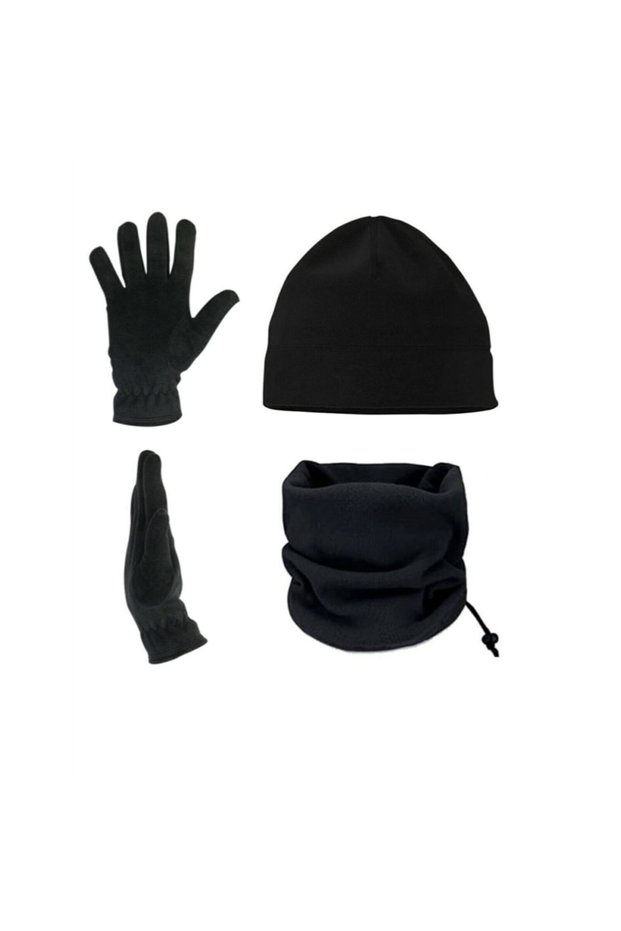 Polar Beanie Neck Collar Fleece Gloves Set of 3