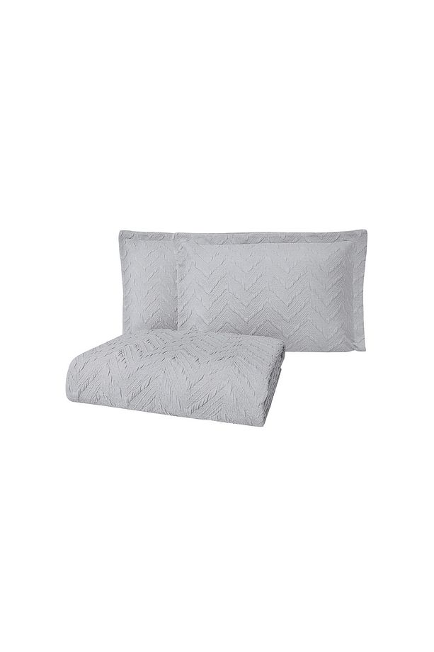 Curly Tek Kişilik Yatak Örtüsü Seti - Taş - 4