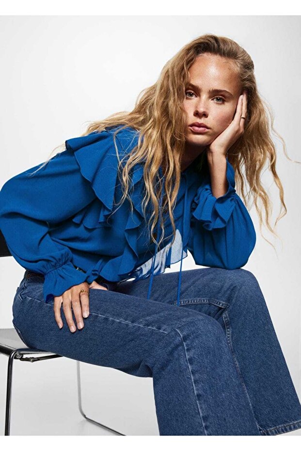 Dantelli Volanlı Bluz - 5