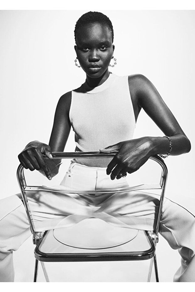 Yarı Şeffaf Triko Bluz - 7