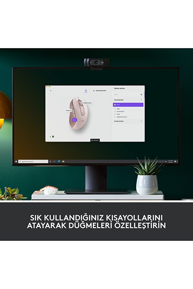 Signature M650 Büyük Boy Sağ El Için Sessiz Kablosuz Mouse - Pembe - 6