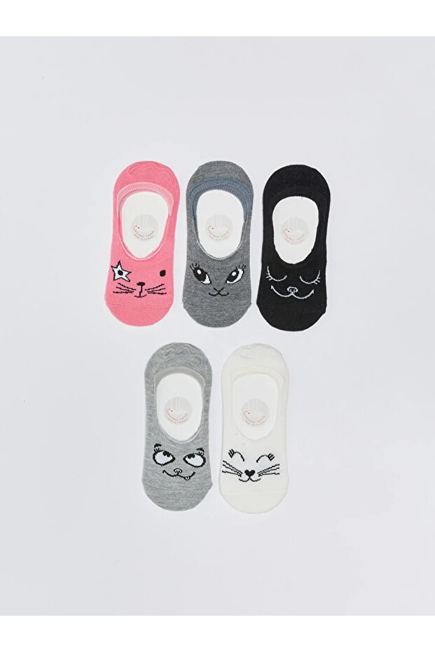 Girl's Patterned Ballerina Socks - Pack of 5